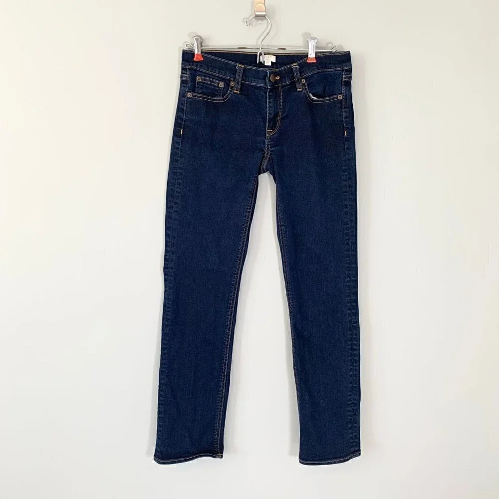 J.Crew Stretch Straight Leg Jeans Dark Wash Indigo Blue Women's‎ 26